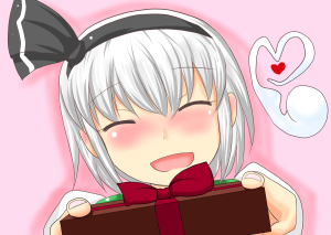 バレンタイン妖夢ちゃん色塗りしました