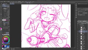 【WIP】ナースウィッチ小麦ちゃんのイラスト描いてます